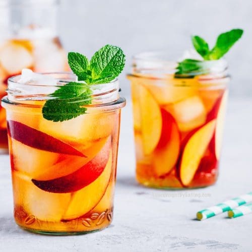 Mint Infused Water with Peaches