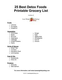 Detox Foods Printable Grocery List