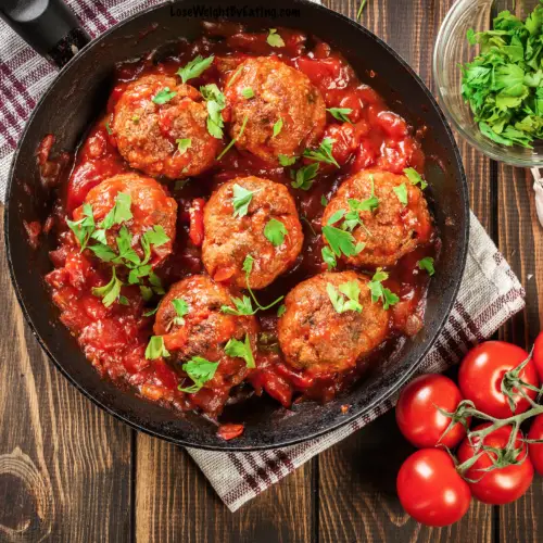 Low Calorie Turkey Meatballs (Crockpot or Stovetop) - Lose Weight By Eating