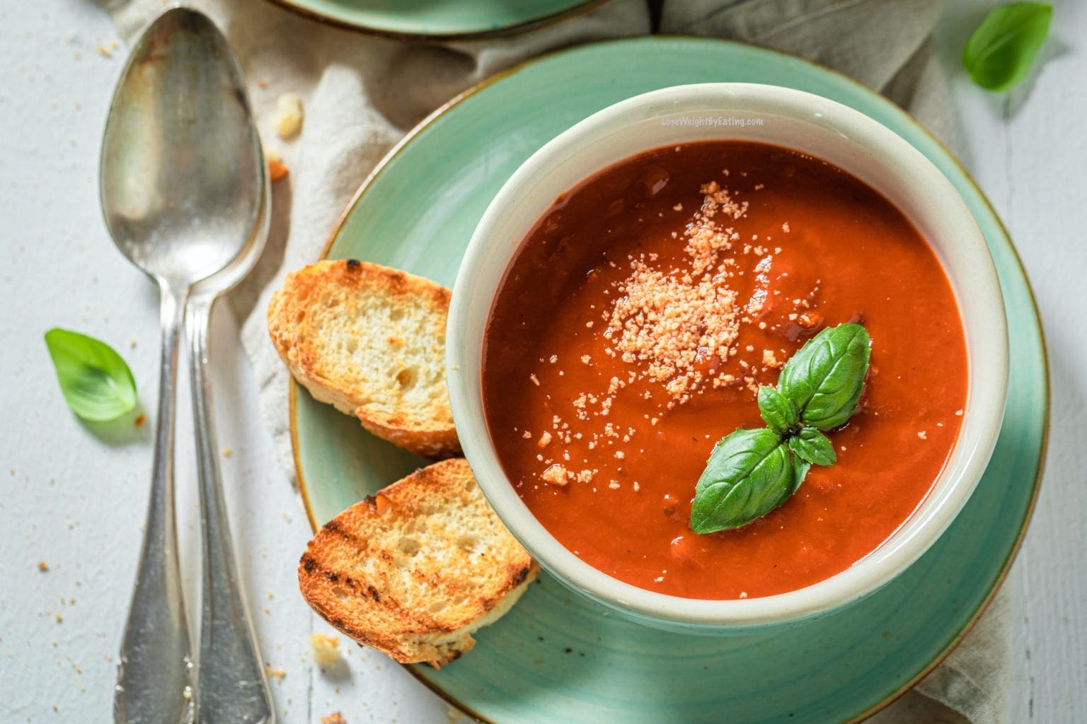Easy Homemade Creamy Tomato Soup Recipe (LOW CALORIE)