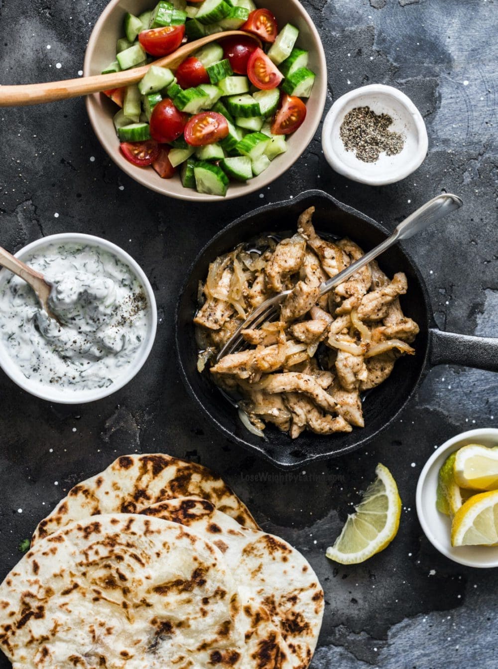 Greek Chicken Gyros Recipe with Tzatziki Sauce 