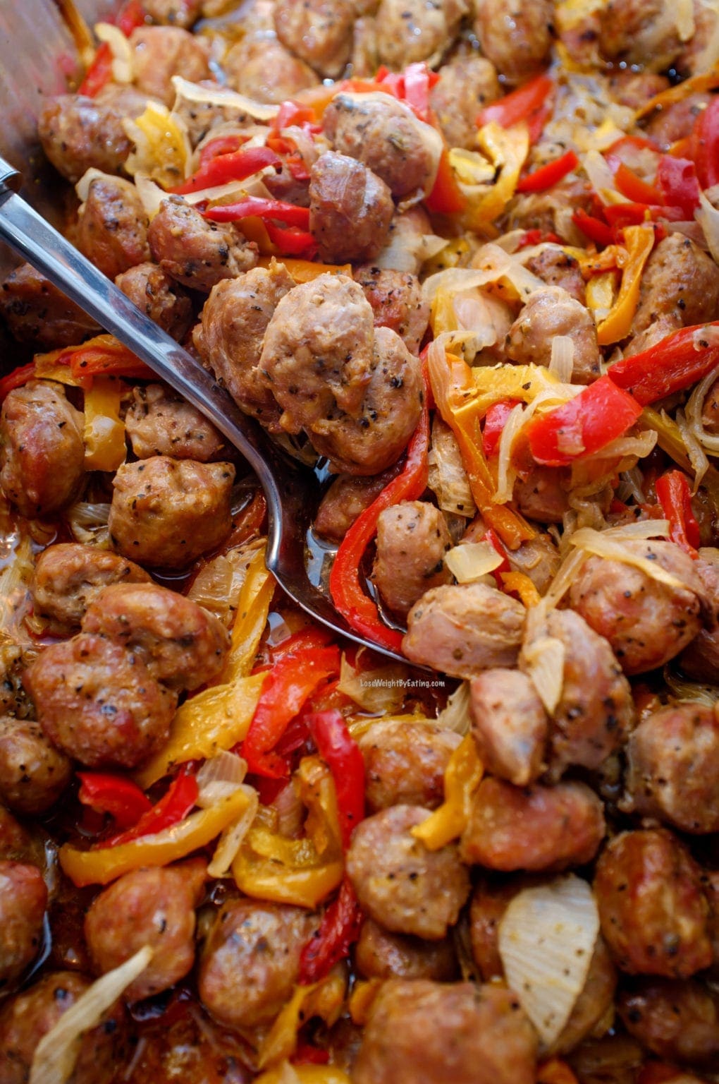 Italian Sausage and Peppers Recipe {LOW CALORIE!}