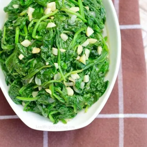 easy sautéed spinach recipe with garlic and lemon