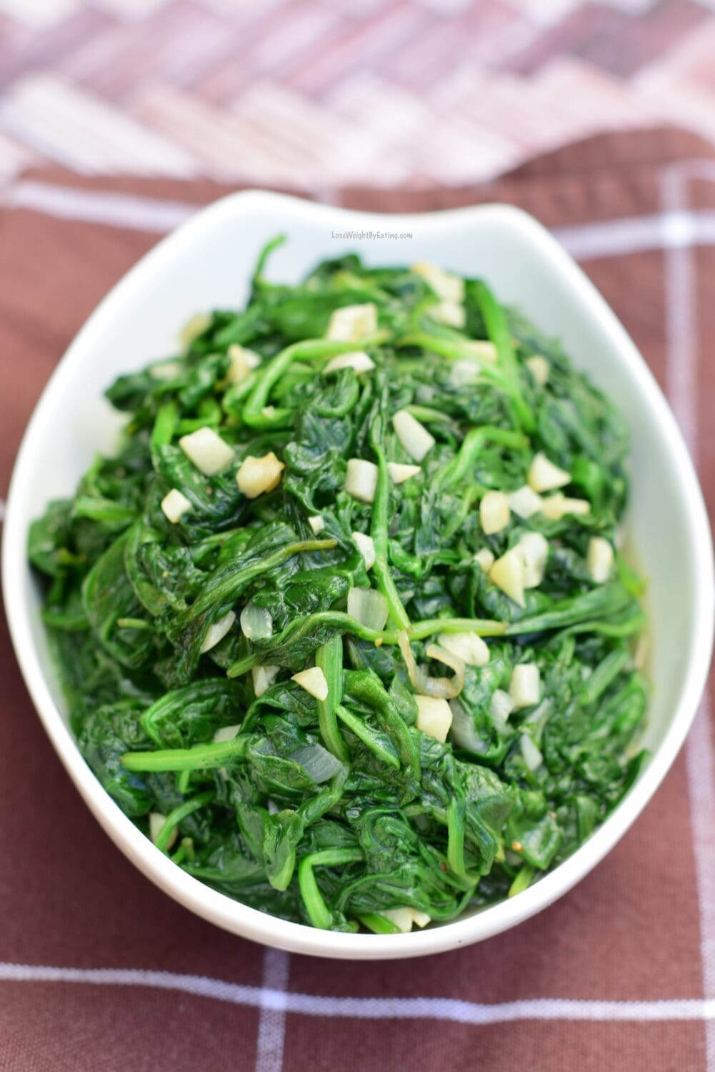 low calorie sautéed spinach