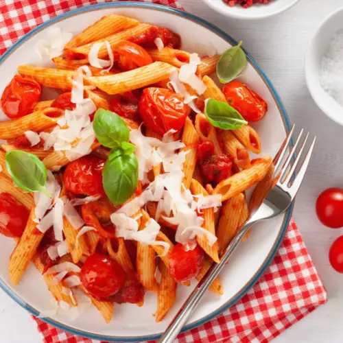 LOW CALORIE Pasta with Burst Cherry Tomatoes