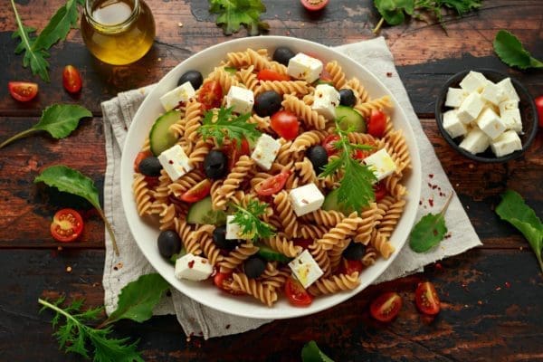 Healthy Recipe for Greek Pasta Salad with Feta Cheese