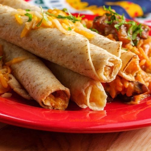 Air Fryer Taquitos with Chicken and Cheese