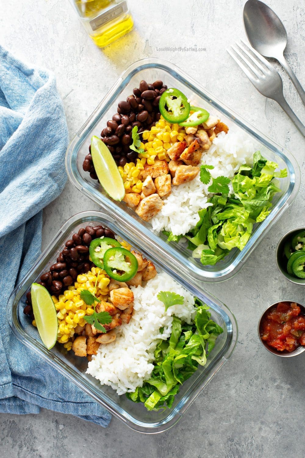 Meal Prep Mexican Chicken Protein Bowls weight loss meal prep dinners