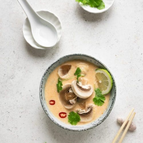 Healthy Chicken Thai Coconut Soup (Tom Kha Gai Soup)