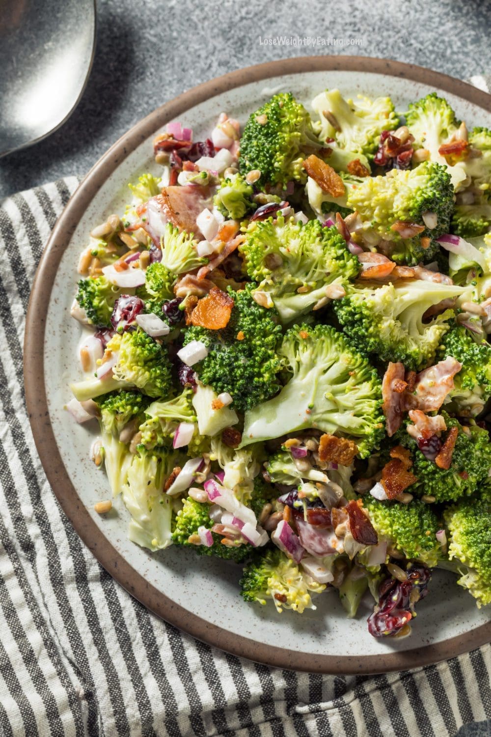 Healthy Cold Broccoli Salad with Bacon
