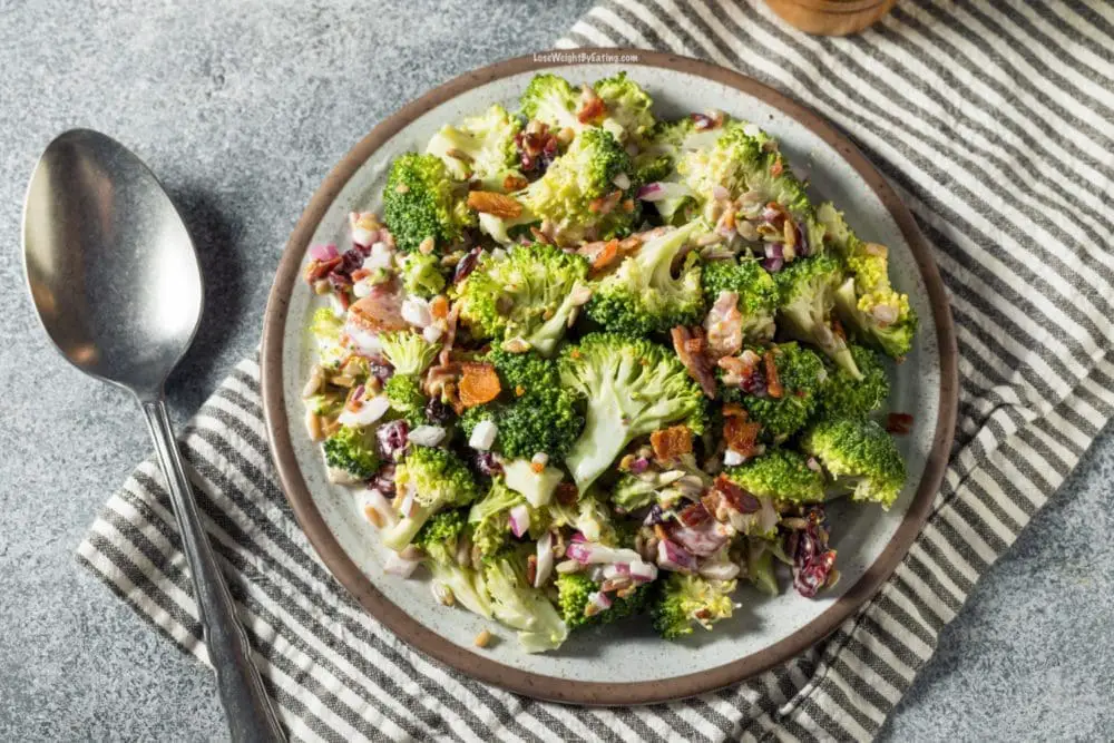 Healthy Cold Broccoli Salad with Bacon
