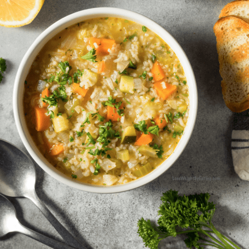 Chicken Rice Soup with Lemon