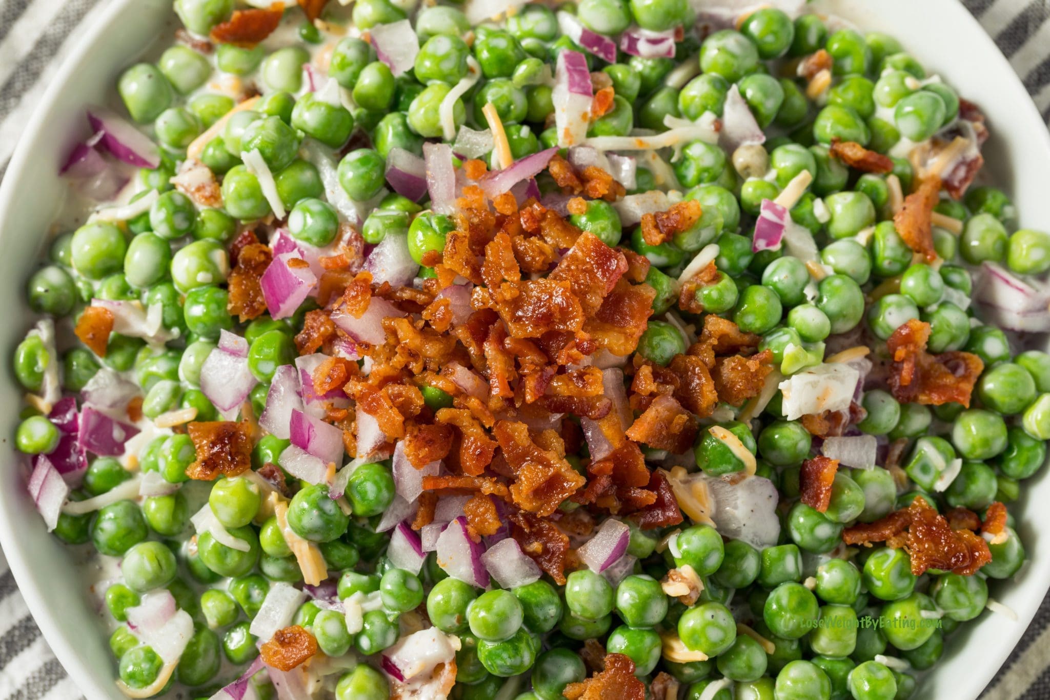 Low Calorie Bacon Pea Salad - Lose Weight By Eating