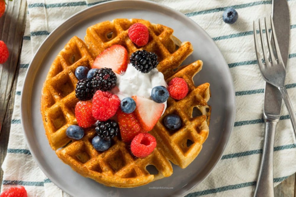 Waffle proteico: 11g de proteína, 63 calorias e low carb 🤩🧇🫰🏻 #lo