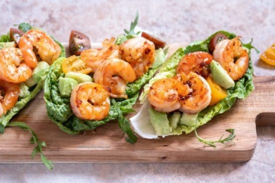 Low Calorie Lettuce Shrimp Wraps