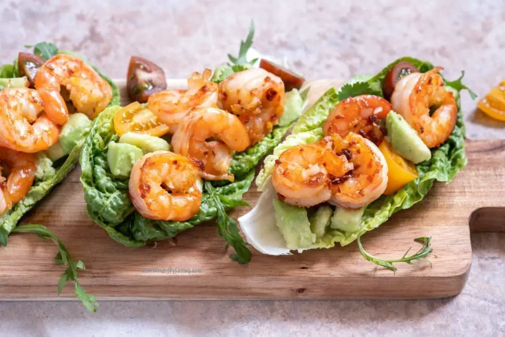 Low Calorie Lettuce Shrimp Wraps