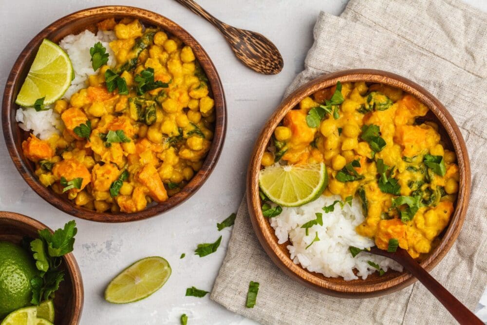 Low Calorie Vegan Sweet Potato Chickpea Curry