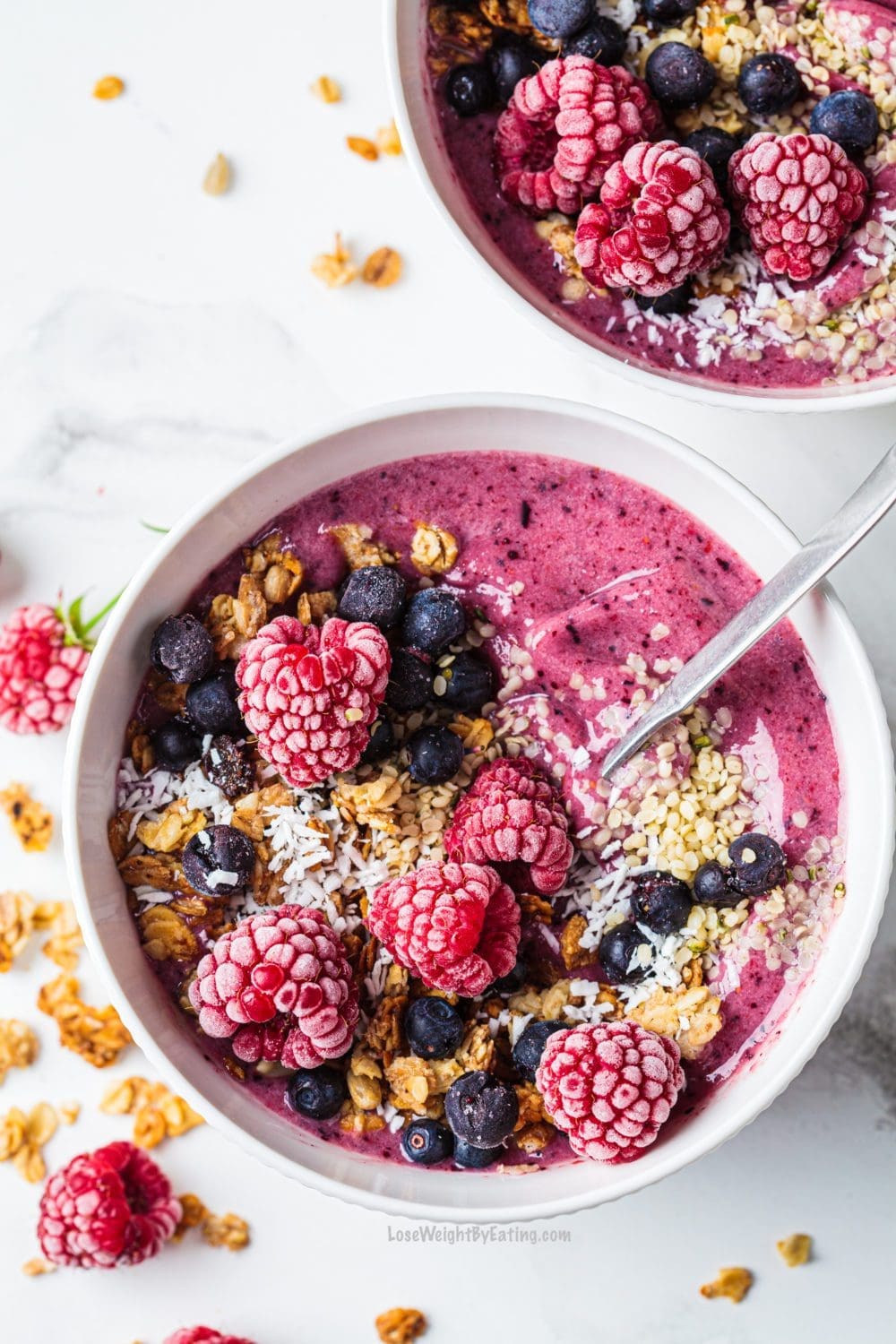 Low Calorie Berry Smoothie Protein Bowls