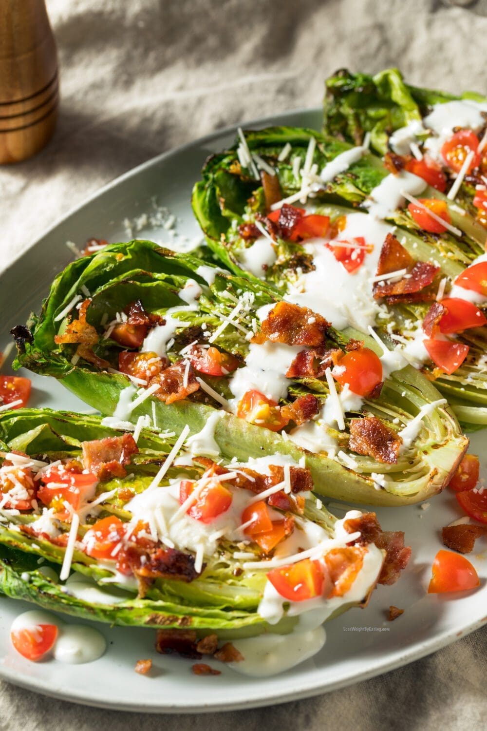 Low Calorie Grilled Romaine Salad