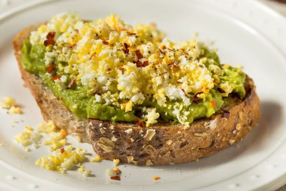 low calorie grated egg avocado toast