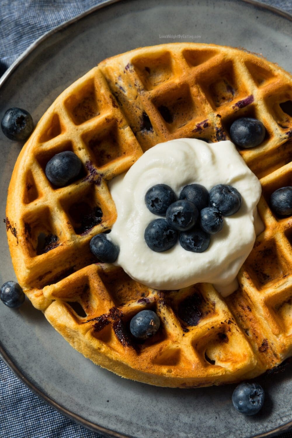Low Calorie Blueberry Waffles