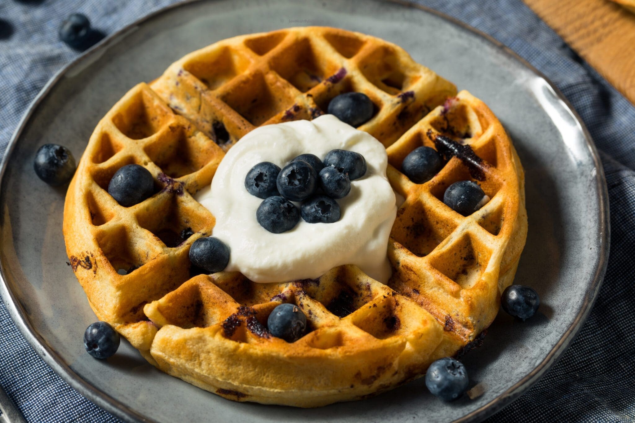 Low Calorie Blueberry Waffles - Lose Weight By Eating