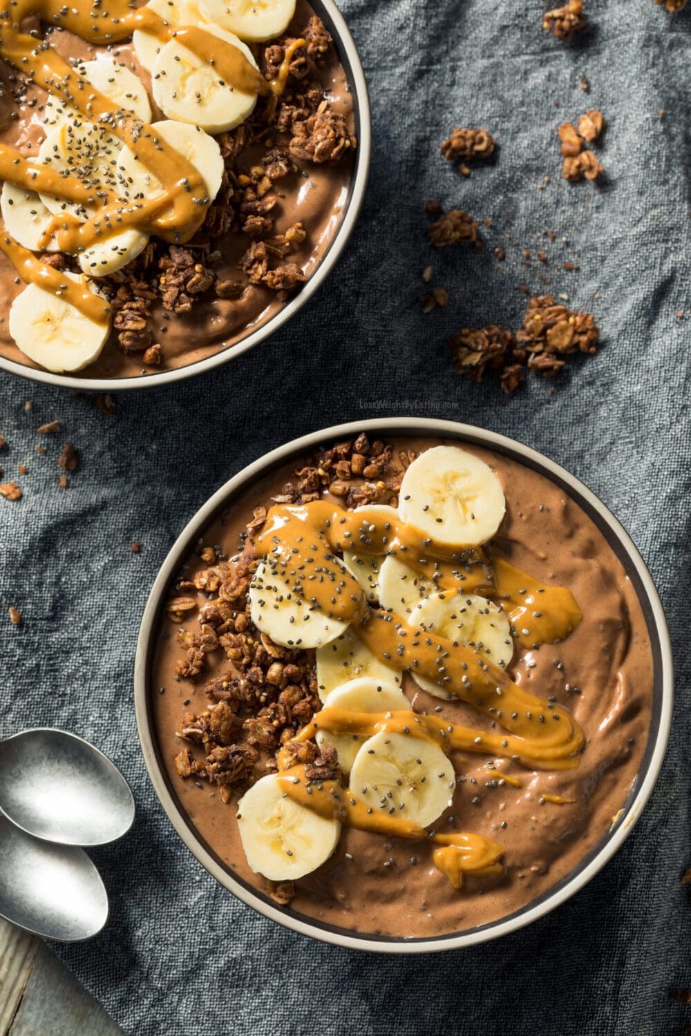 Low Calorie High Protein Chocolate Smoothie Bowl
