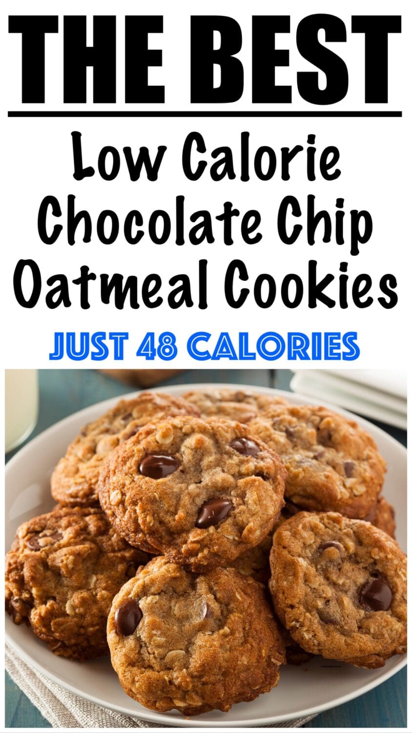 Low Calorie Chocolate Chip Oatmeal Cookies