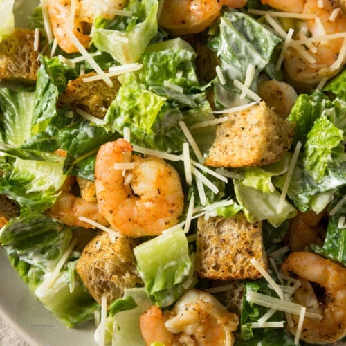 Healthy Shrimp Caesar Salad