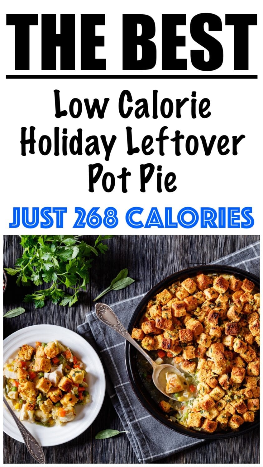 Healthy Leftover Turkey Pot Pie with Stuffing Crust